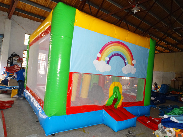 2017 hot sale colorful square inflatable rainbow house on sale