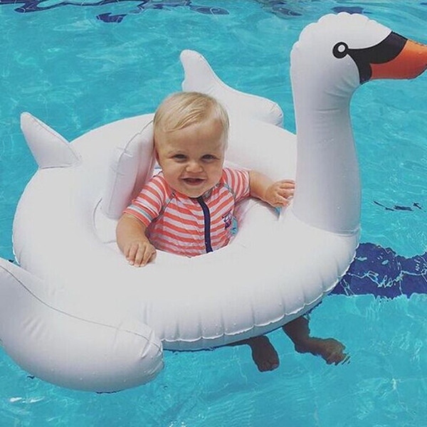 cute Swan Inflatable Float Swim Ring Baby Summer Toys Swan Swimming Seat Ring baby Water Toys Beach Toys