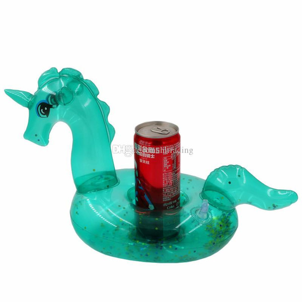 Inflatable Green Unicorn Drink Holders Pool Float Cup Holder Swimming Ring Mattress Beach Pool Party Water Toys C6479
