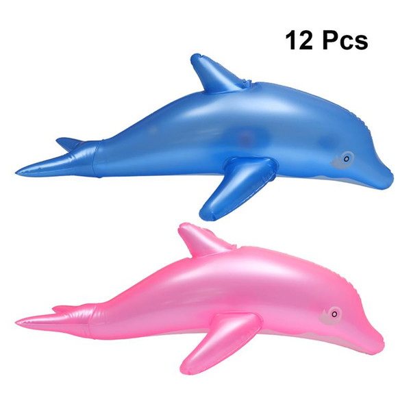 12pcs Inflatable Dolphin Blow Up Bath Time Toy Swimming Pool Beach Toy 51 x 20cm Party Inflatable Toys Gift