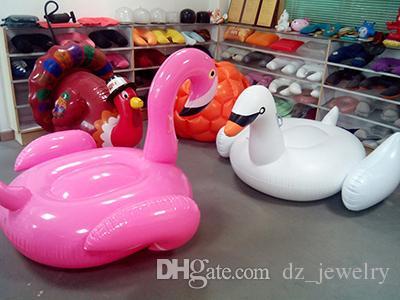 60inch 1.5m Giant Swan Inflatable Flamingo Float New White And Pink Swan Inflatable Floats Swimming Ring Raft Swimming Pool Toys For Adult