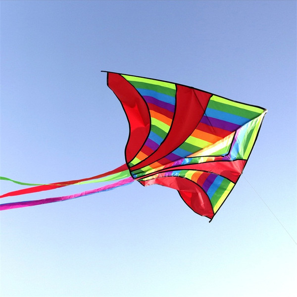Long Tail Rainbow Kite Classical Cloth Quality Cartoon Triangle Easy Flying Kite For Kids Outdoor Toys No Line 1 9nb UU