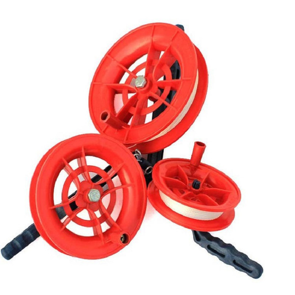 1pcs vlieger Manual Red Wheel Flying Kite Reel Kite Winder Ballbearing Handle Tools with 30/50/100m String Line Kites Accessorie
