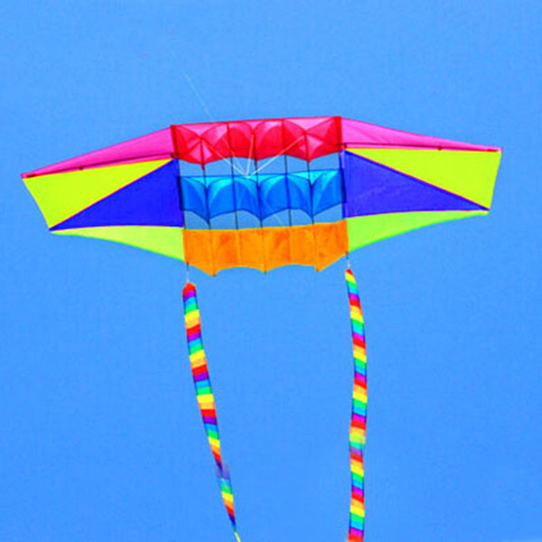 free shipping 2.5m radar kite with 10m rainbow tails nylon ripstop outdoor toys kites reel bag windsock vliegers weather vane