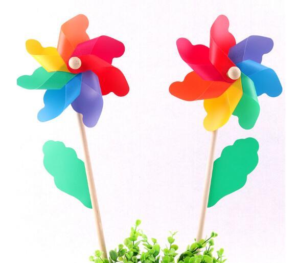 Aescin color windmill colorful wooden toy wedding party layout Holiday dress up Outdoor Play