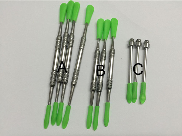 Wholesale metal dab tool wax dabber tool with silicone top dab wax tools, smoking dab sticks good'sell