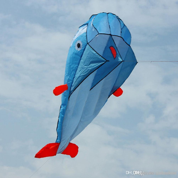 Easy to Fly Frameless flying toys High Quality 3D Huge Soft Parafoil Giant Dolphin Blue Kite Outdoor Sport Dolphins Kites