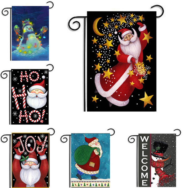 Christmas Garden flags Santa Claus Theme Home Garden Courtyard Hanging Flag Xmas Decoration Banner Ornament Accessories Free Shipping
