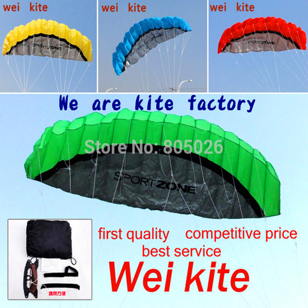 free shipping 2.5m dual Line Stunt power Kite soft kite Parafoil surf flying outdoor fun sports kiteboard