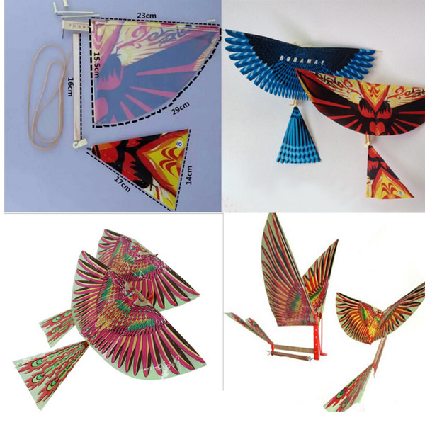 Pizies 10 PCS Science Kite Toys DIY Rubber Band Power Baby Kids Adults Handmade DIY Bionic Air Plane Ornithopter Birds Models