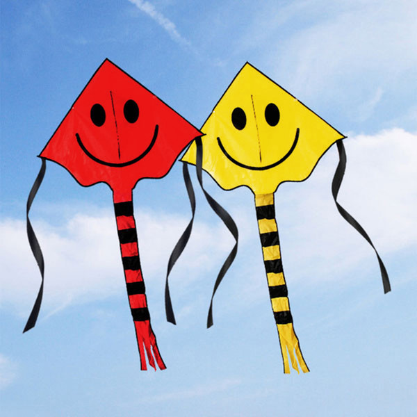 30PCS 60*80cm Smiling Face Kite for Children Kids with Handle Line Outdoor Sports Smiley Animation Flying Kites