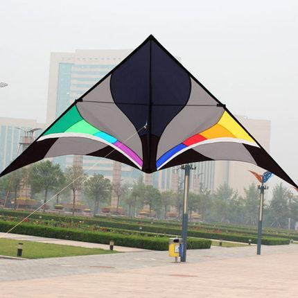Free Shipping Outdoor Fun Sports 3m Power Nylon Power Triangle Kite With Kite Kandle And Line Flying
