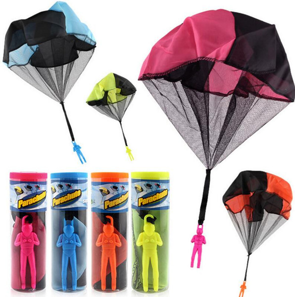 NEW Hand Throwing Kids Mini Play Parachute Toy Soldier Outdoor Sports baby Educational Toys Outdoor Toys Candy Color DHL 