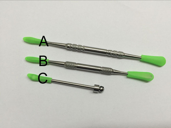HOT Sale Wholesale metal dab tool wax dabber tool with silicone top dab wax tools, smoking dab sticks 2