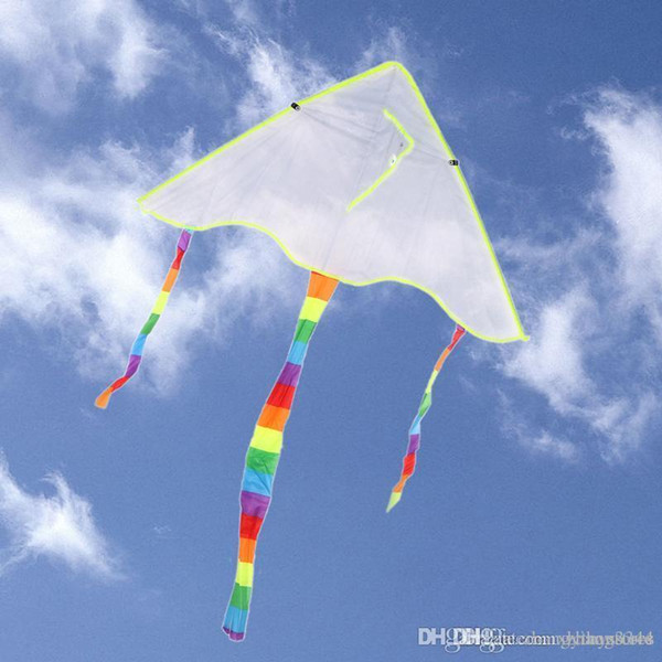 Wholesale- DIY Painting Kite Foldable Outdoor Beach Kite Children Kids Sport Funny Toys Colorful Kite Flying