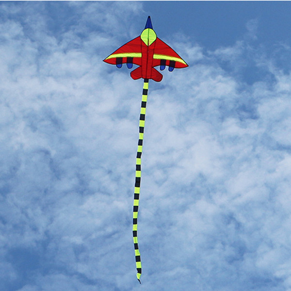 Wholesale-Outdoor Sports Airplane Aircraft Flying Kite with Long Tail Easy Control Steadily Flying Kite for Children Toy without Lines