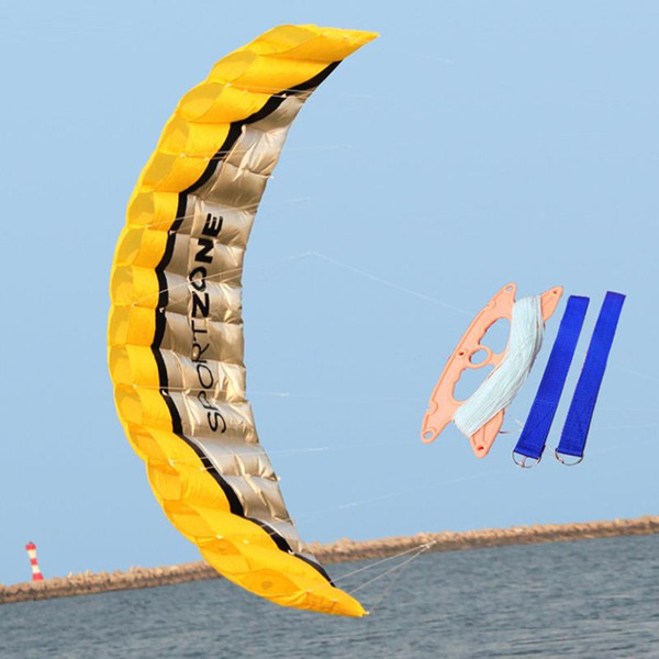 Software 2.5m Parachute Dual Line Stunt Kite Beach Nylon Sport Kite Travel Paragliding Kitesurf Outdoor Sport Toy For Adult