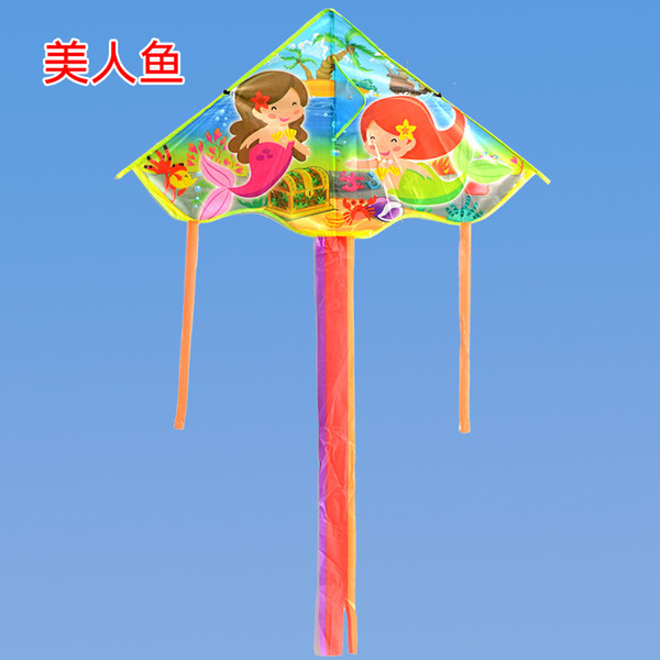 New Colorful Size Triangle Multi Tail Long Tail Children Cartoon With Line Wheel Can be Customized Kite