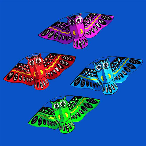 43x20 Inch Owl Ainimal Kite Single Line Bird Kite Outdoor Fun Sports Easy to Fly for Kids with Flying Line Gift Tool