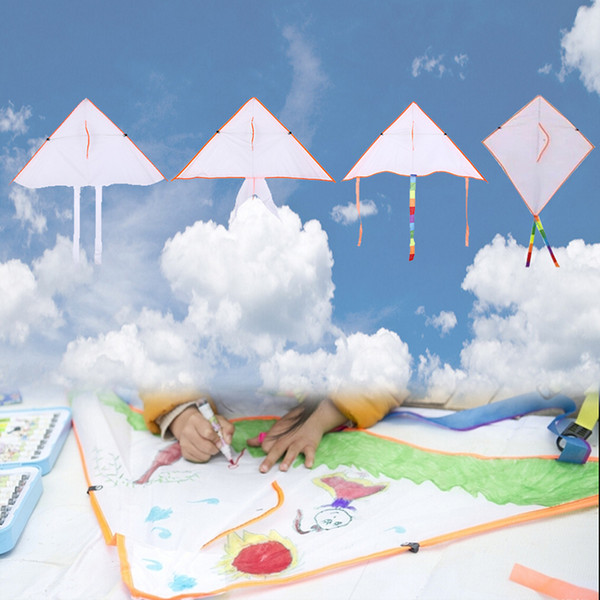 20 Pcs Mix Wholesale DIY Painting Colorful Flying Foldable Outdoor Beach Kite Children Kids Sport Funny Toys