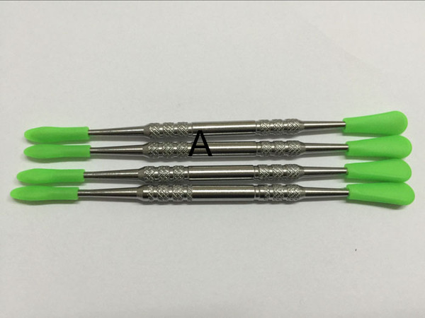 HOTsale Wholesale metal dab tool wax dabber tool with silicone top dab wax tools, smoking dab sticks good'sell