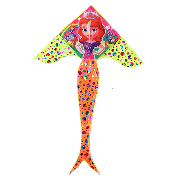 Children's kites outdoor sports toys new hot stamping 1.8m bright cloth mermaid kites