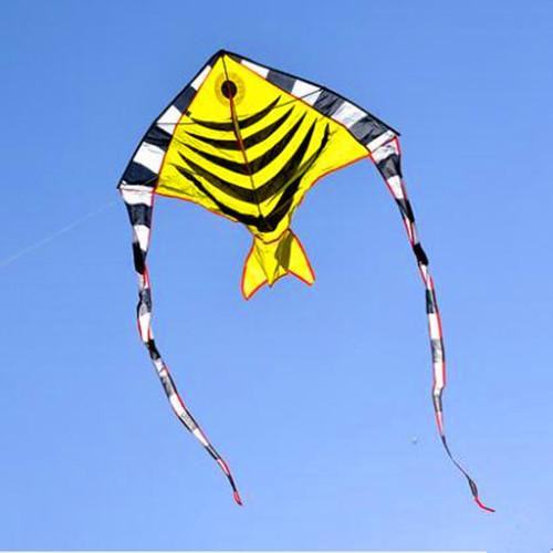 free shipping rainbow fish kite nylon ripstop outdoor toys flying bird kite tails beach fun string stunt bar glider