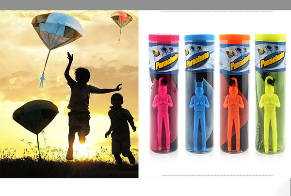 NEW Hand Throwing Kids Mini Play Parachute Toy Soldier Outdoor Sports Children's Educational Toys Outdoor Toys Candy Color free shipping