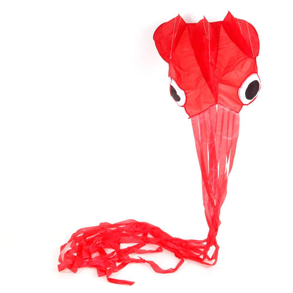 Beautiful Large Easy Flyer Kite for Kids Big Mollusc Octopus Kite Red US Shipping with 30m Blue Board