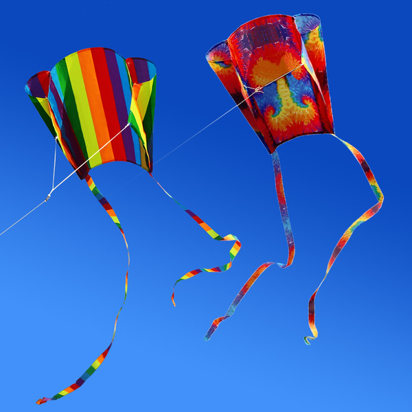 New Colorful Parafoil Kite with 200cm Tails 30m Flying Line Outdoor Soft Fly Kite Toys for Children girls boys gift outdoor tool
