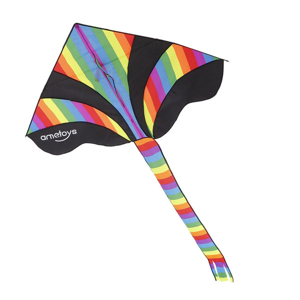 Children Outdoor Fun Fly Rainbow Nylon Kites Kites 50m Handle Line Board Easy Flying Kite Toys for Children Outdoor Activities