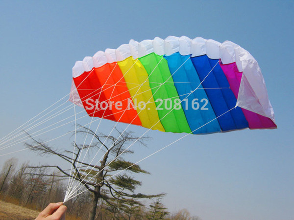 Rainbow Kite Dual Line Control Paragliding Shape Kites with Two Handle For Beginner Outdoor Sports (mix order 10 usd)