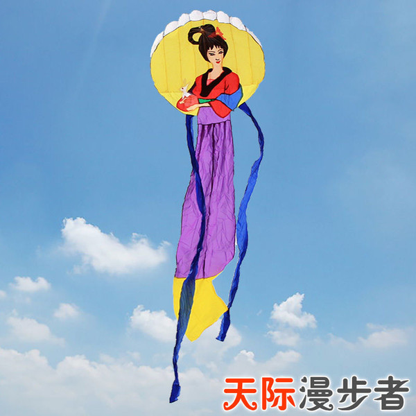 3D soft kite Chang E flying to the moon 7 Meters Purple skirt free shipp