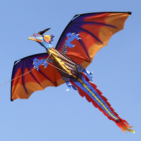 New High Quality 140cx120cm Classical Dragon Kite Single Line With Tail With Handle and Line Good Flying Kites From Hengda toys free shippin