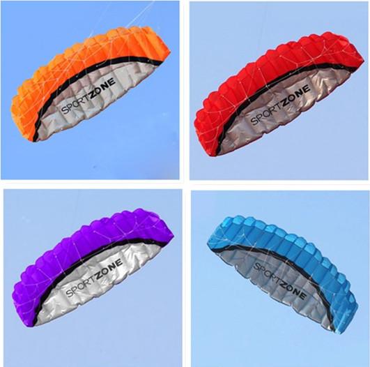 Free Shipping High Quality 1.8 m Dual Line 4 Colors Parafoil Parachute Sports Beach Kite Easy to Fly