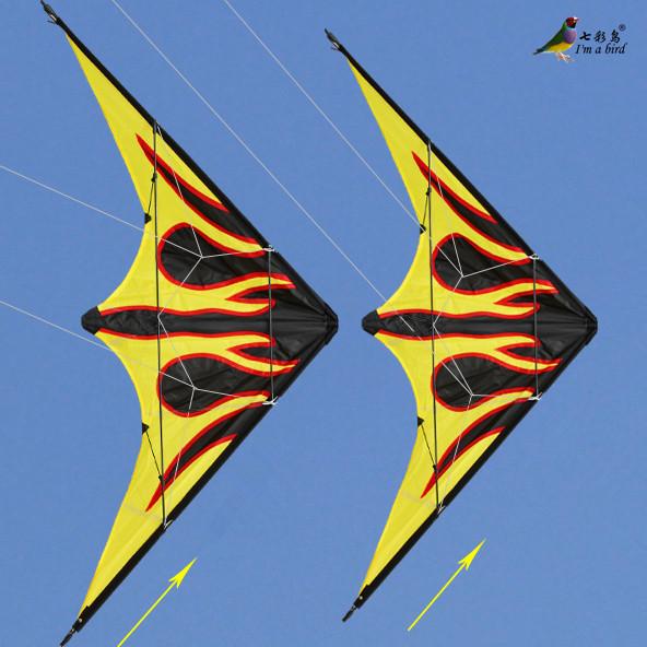 Free Shipping 2015 NEW Outdoor Fun Sports 1.6m Dual Line Flame Stunt Kite With Handle And Line Good Flying Factory Outlet