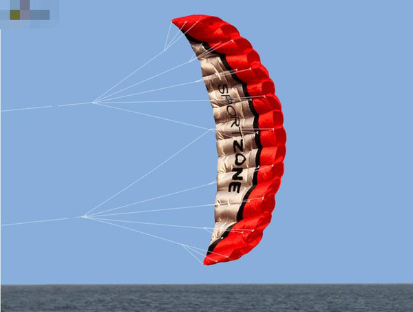 free shipping dual line 2.5m Parafoil kites flying rainbow Sports Beach stunt kite with handle ripstop nylon outdoor kitesurf