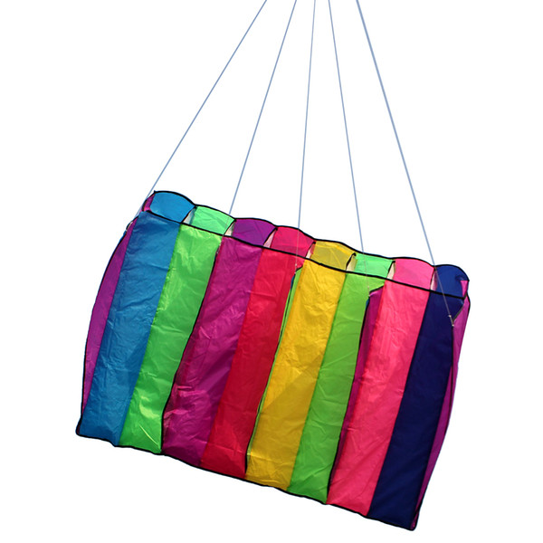 30m Multi-color Kite Single Line Parafoil Parachute Kite Frameless Soft Giant Rainbow Lifter Adults Kids Toys