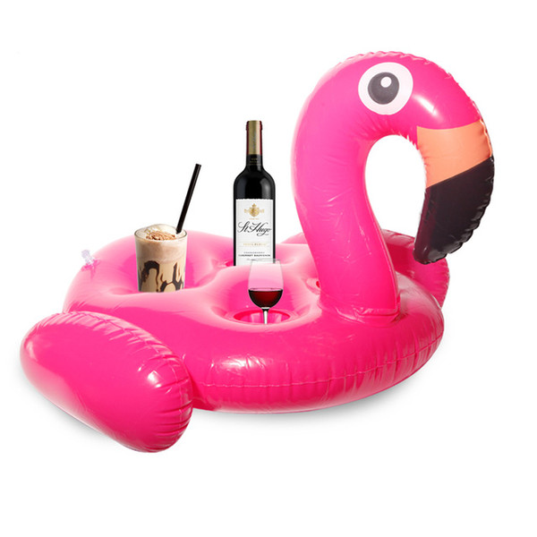 Cola Beverage For Adults Children Beach Water Fun Toy Piscina Inflatable Flamingo Drink Float Pool Toys 4 Hole Cup Holder