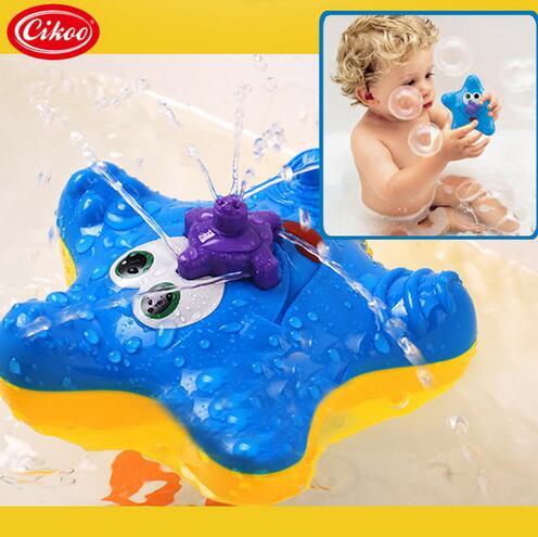 3pcs/lot New Baby Kids Bathroom Funny Water Starfish Electronic Bath Toys Summer water toys Fountain With Box