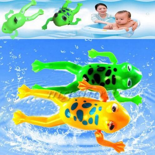 6 PCS Swimming Frog Battery Operated Pool Cute Bath Toys Wind-Up Swim Frogs Kids Toy