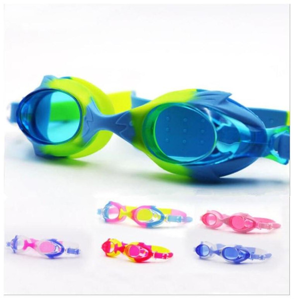 New kids children silica gel Goggles safe protection Anti Fog Swimming Goggles Professional Waterproof Swim Sun Glasses with glasses box