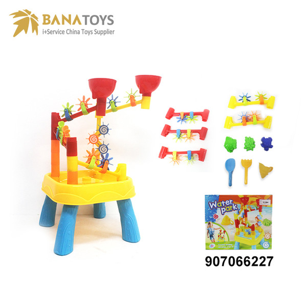 Happy beach table children's beach water table combination game toys portable beach educational puzzle water toys Free Shipping