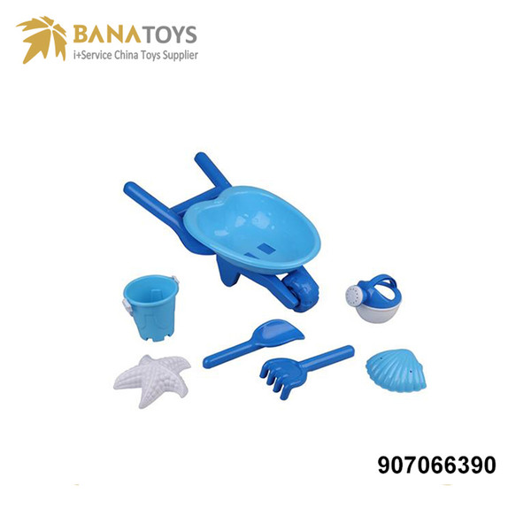 Complete outdoor beach plastic cart toy set including 7 pieces the kids favourite gift release themselves Free Shipping