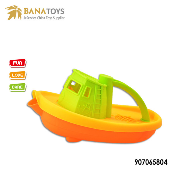 Plastic Small Toy Beach Pontoon Boat Toddler Beach Sand Game Ship and Water Fun Outdoor Structures Tugboat Toys
