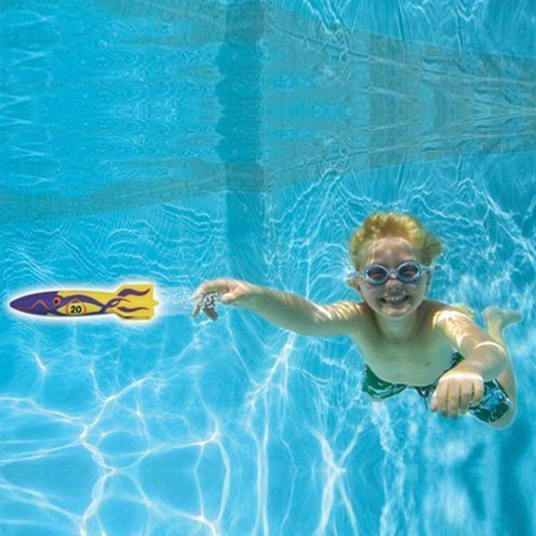 Torpedo Rocket Toy Torpedo Dive Swim Sticks Swimming Pool Bathtub Bath Fun Swimming Torpedo Glides Under Water Toy for Kids