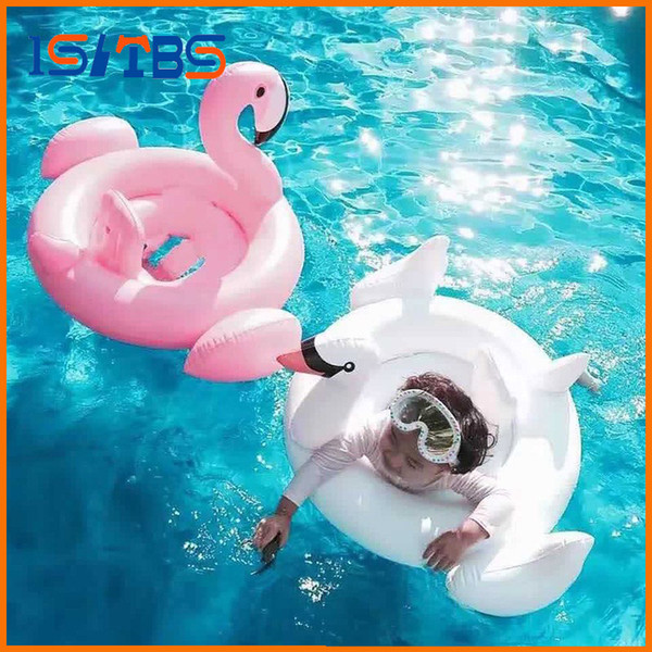Baby Inflatable Flamingo Pool Float Pink Ride-On Swimming Ring White Swan Floating Water Holiday Party Toys For babies Piscina