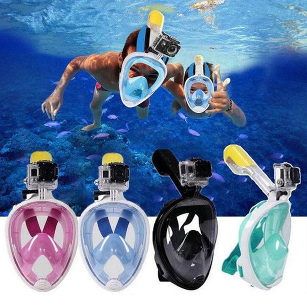 Full Face Snorkeling Masks Panoramic View Anti-fog Anti-Leak Swimming Snorkel Scuba Underwater Diving Mask GoPro Compatible kids toys