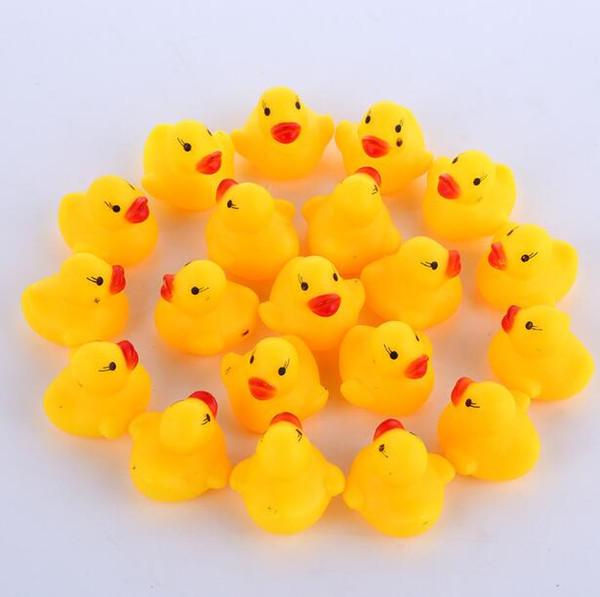 100pcs/lot Wholesale mini Rubber bath duck Pvc duck with sound Floating Duck Fast delivery Swiming Beach
