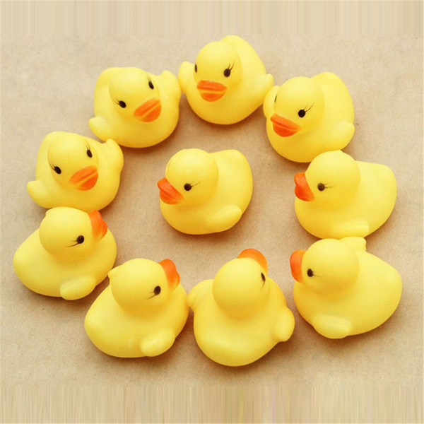 Mini Rubber duck bath toys with sound Floating Ducks Baby Bath Water Toy for Swimming Beach Supplies